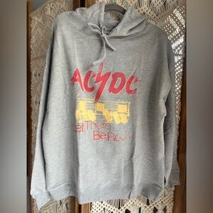 AC/DC Gray Hoodie with Red and Yellow Print